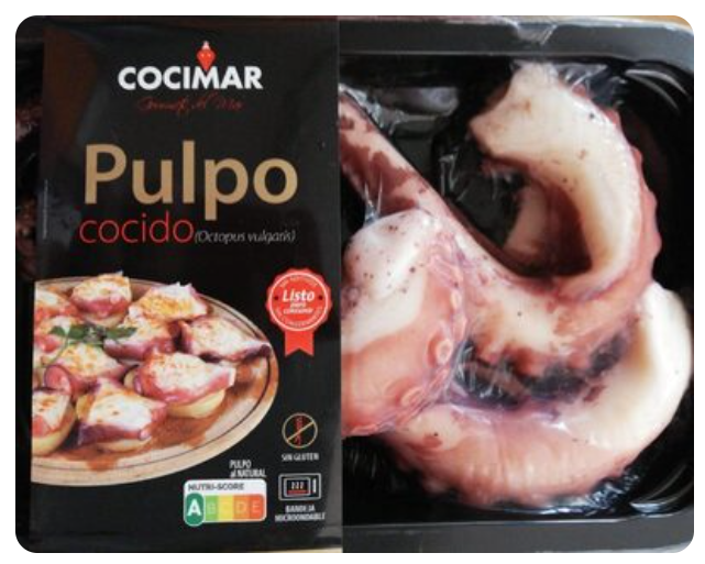Ensalada con albahaca con pulpo cocido.